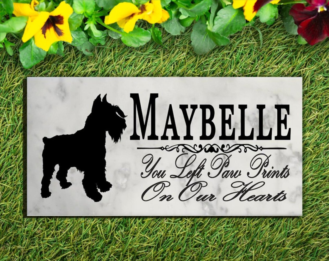 Schnauzer Memorial Stone Personalized Dog Garden Plaque or Grave Marker Outdoor