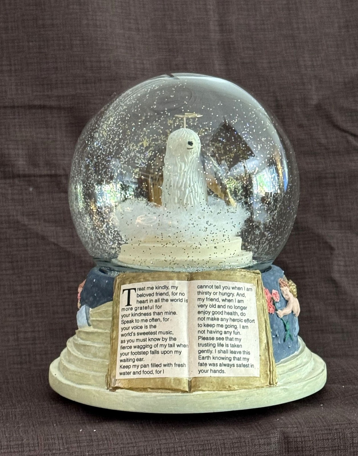Pet Memorial Music Globe Rainbow Bridge Angel Dog Sympathy Gift