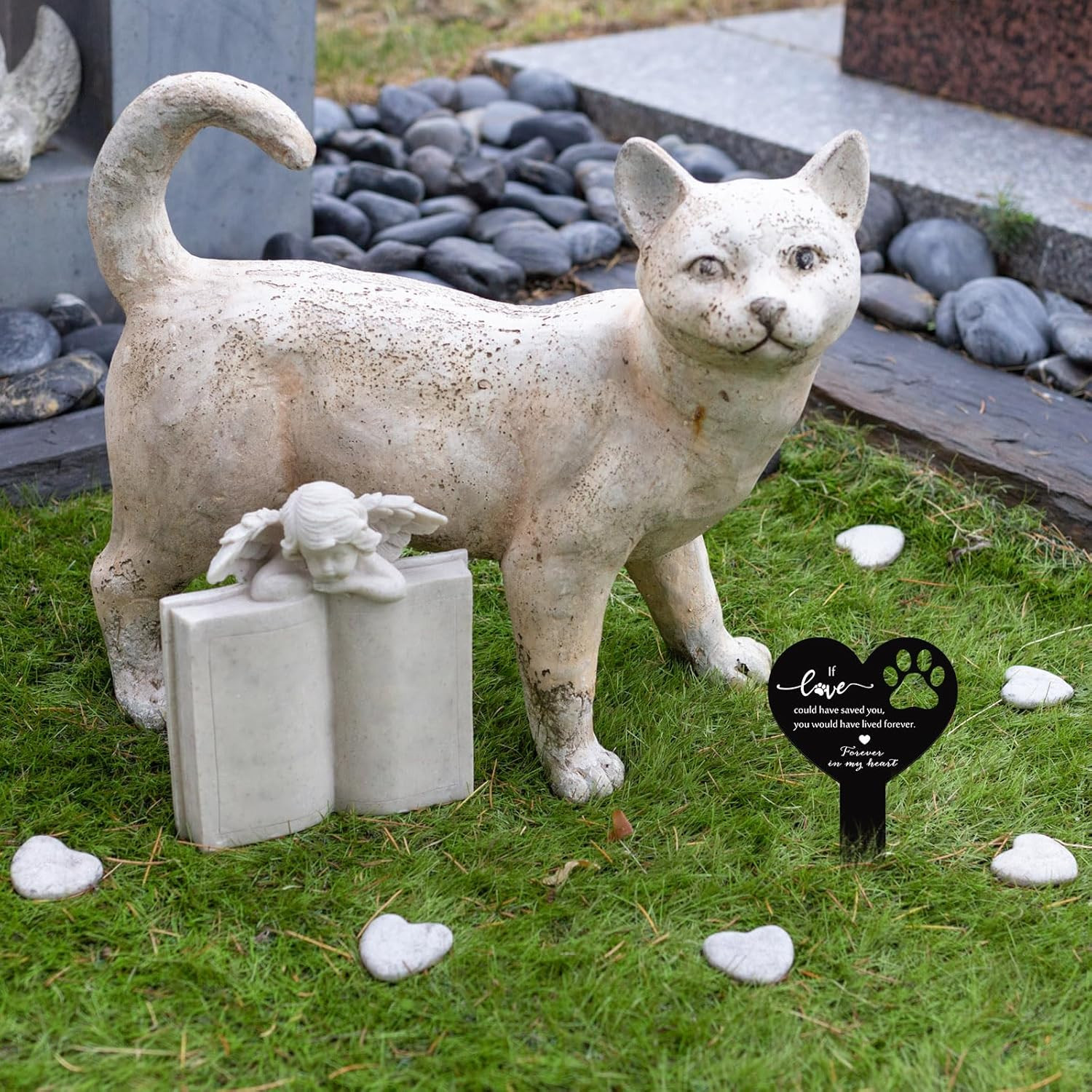 Metal Memorial Pet Grave Markers Double Sided Pet Memorial Stake Dog Claw Sympat