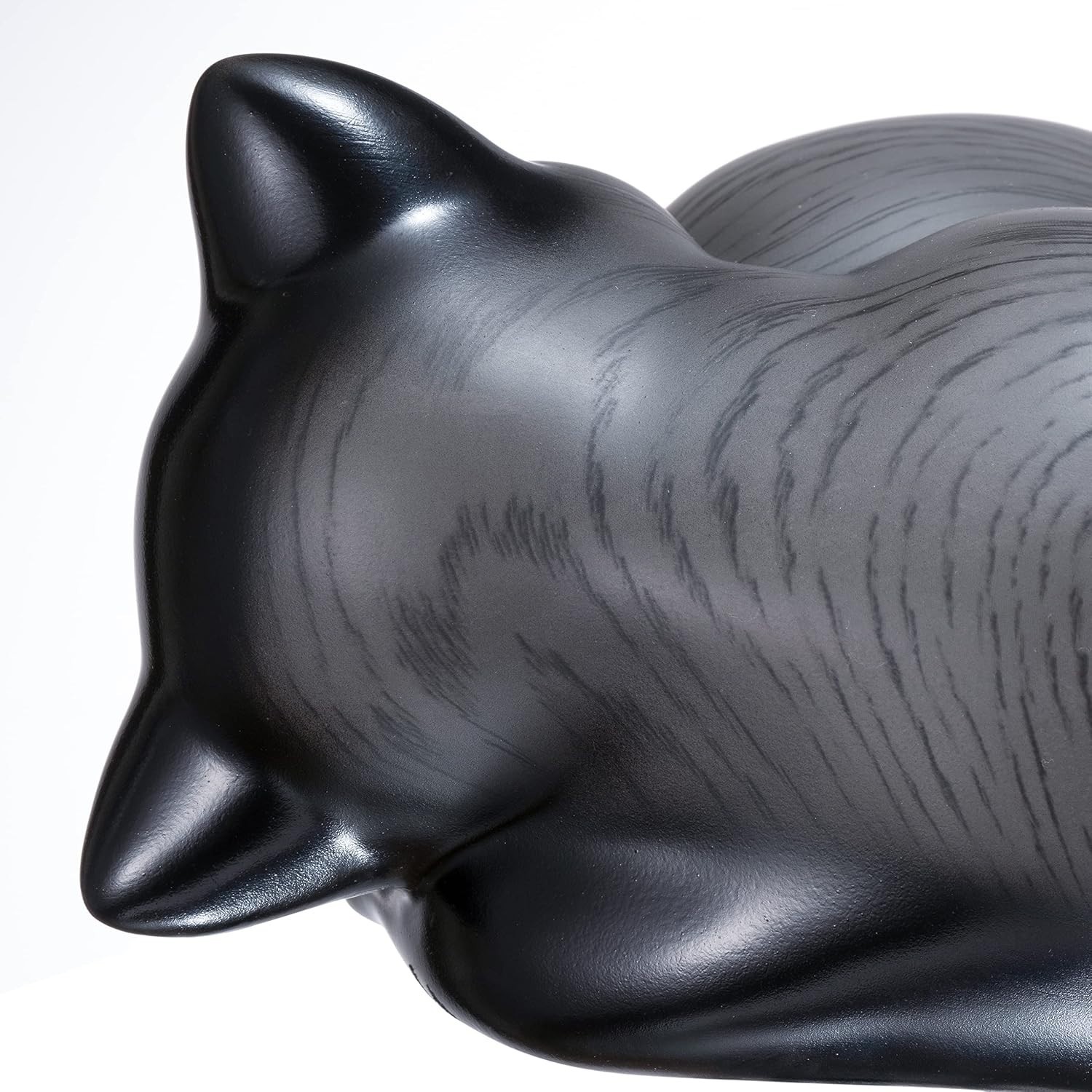 Modern Gray Cat Urn for Ashes Polished Resin Durable Pet Memorial Keepsake