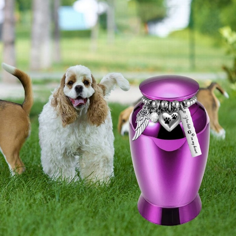 Elegant Dog Cats Memorial Urn Aluminum Alloy Pet Ashes Container Locket Jewelry