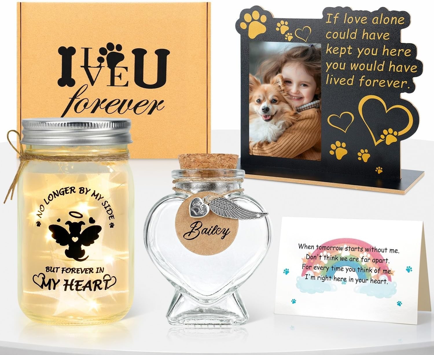 Pet Memorial Gift for Dogs Cats, Pet Loss Gift, Sympathy Gift Set for Cats Dog