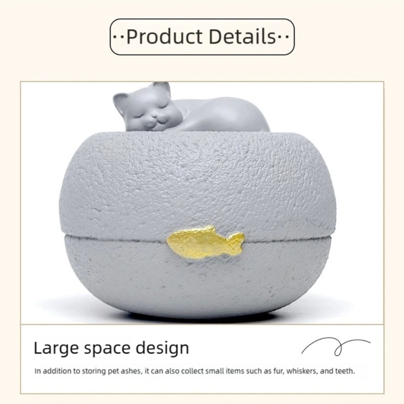 Elegant Pet Memorial Urn For Dog Cats Ashes Storage Resin Keepsakes Container