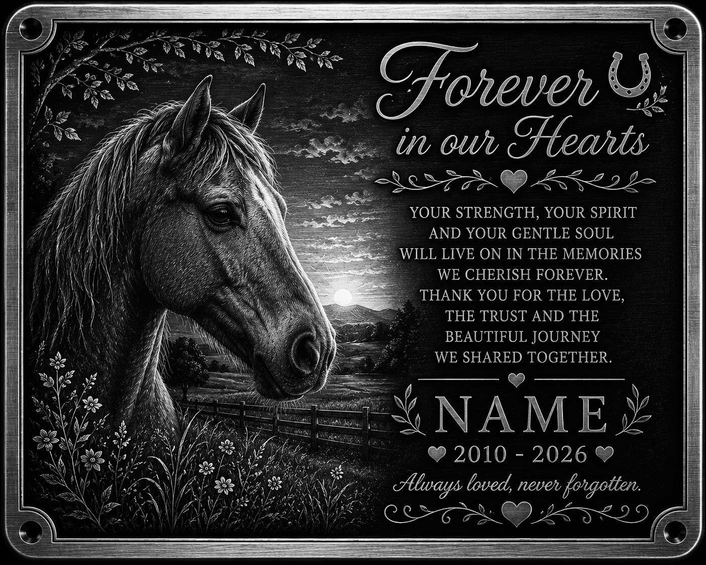 Personalised Pet Memorial Plaque Custom Photo Engraved Aluminium Dog Cat Horse