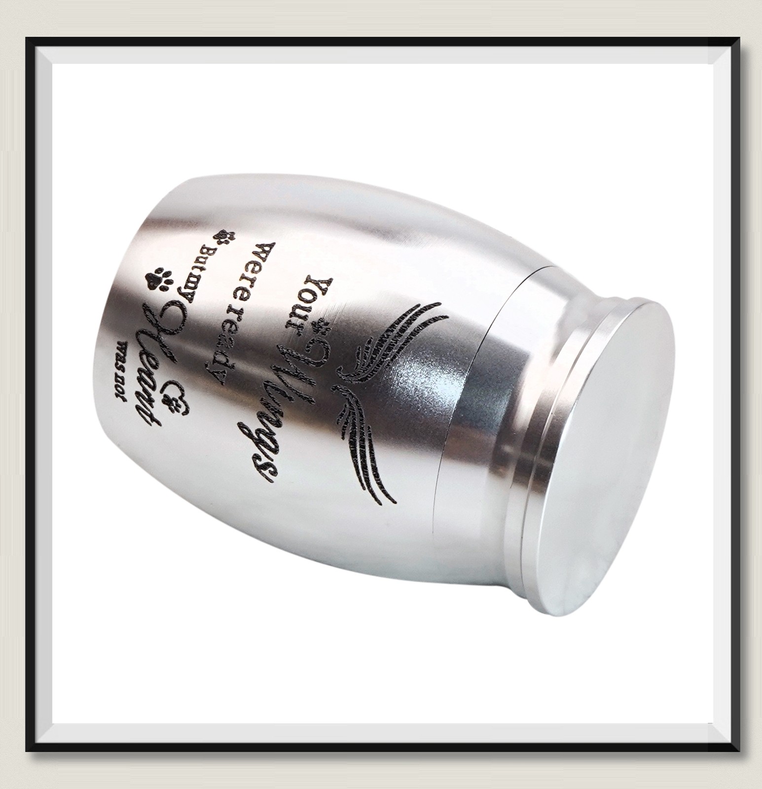Mini Pet Memorial Small Urns 1.57 in for Dog Cat Ashes Stainless Steel (Silver)