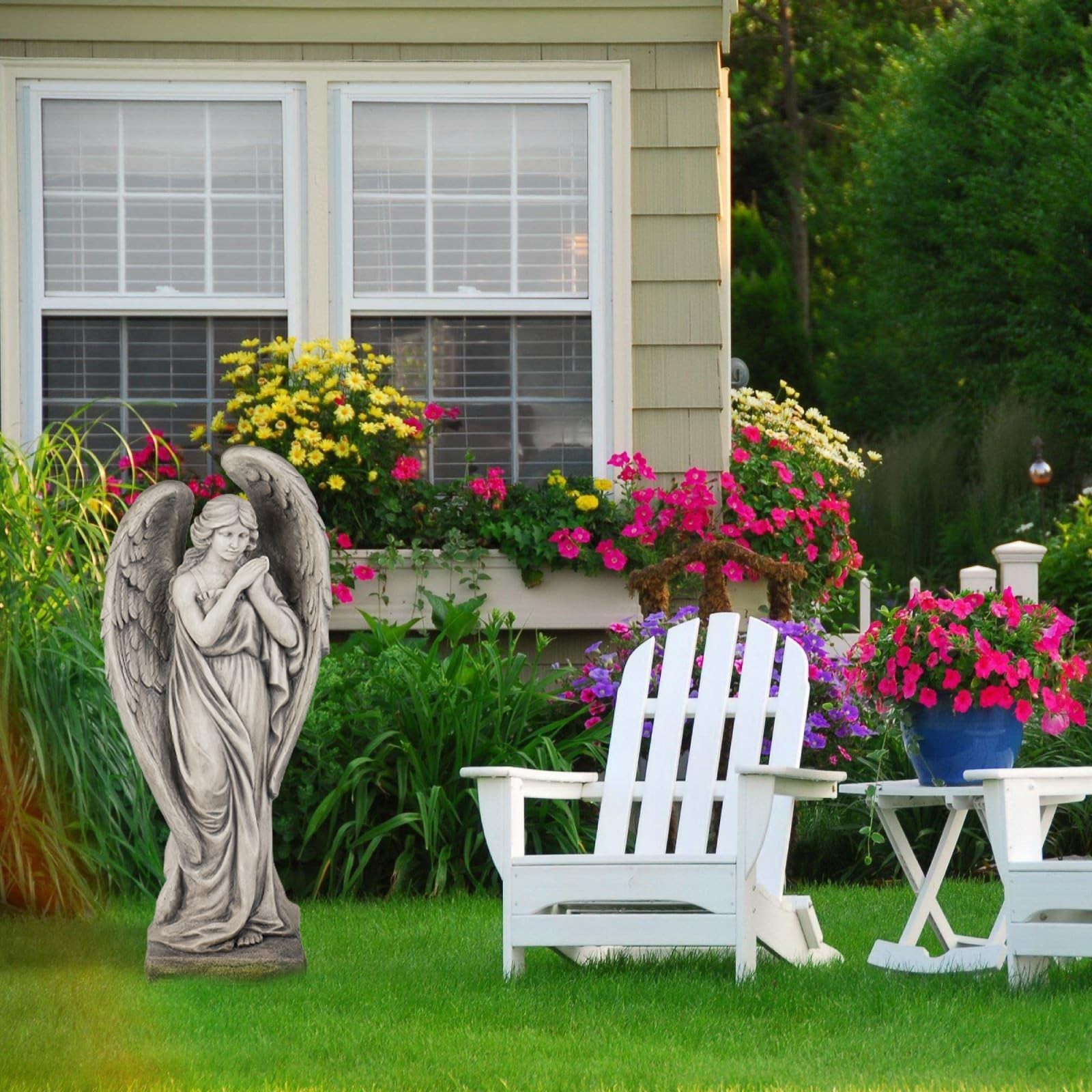 Outdoor Statues Angel Décor Garden Statue – 34 inch Large Garden Angels Out