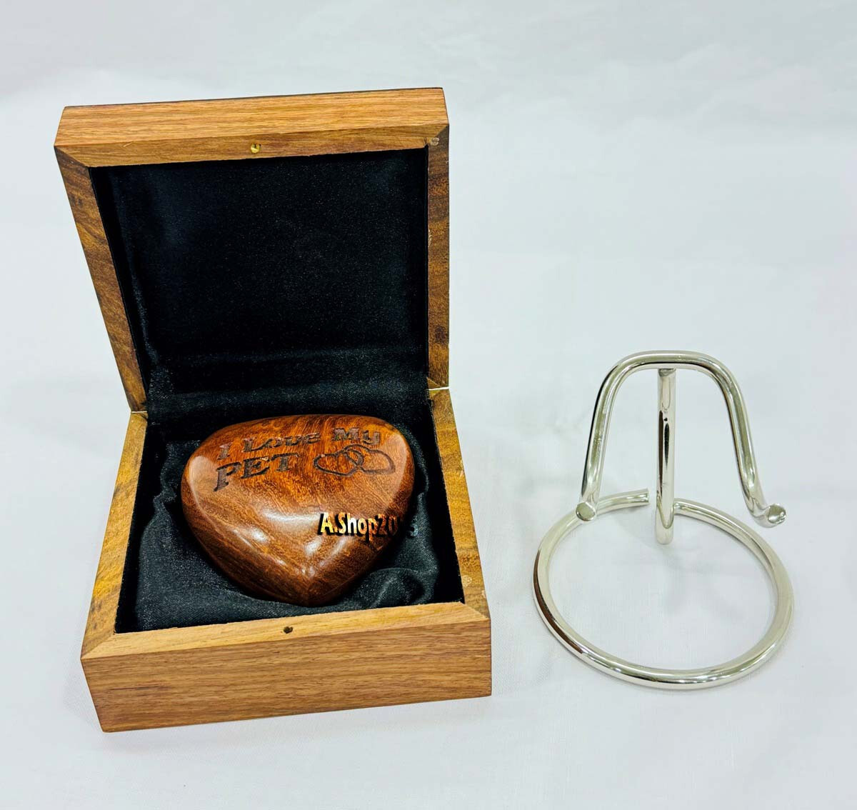 Wooden Heart Keepsake Urn – Mini Ash Urn Small Handcrafted Cremation Urn