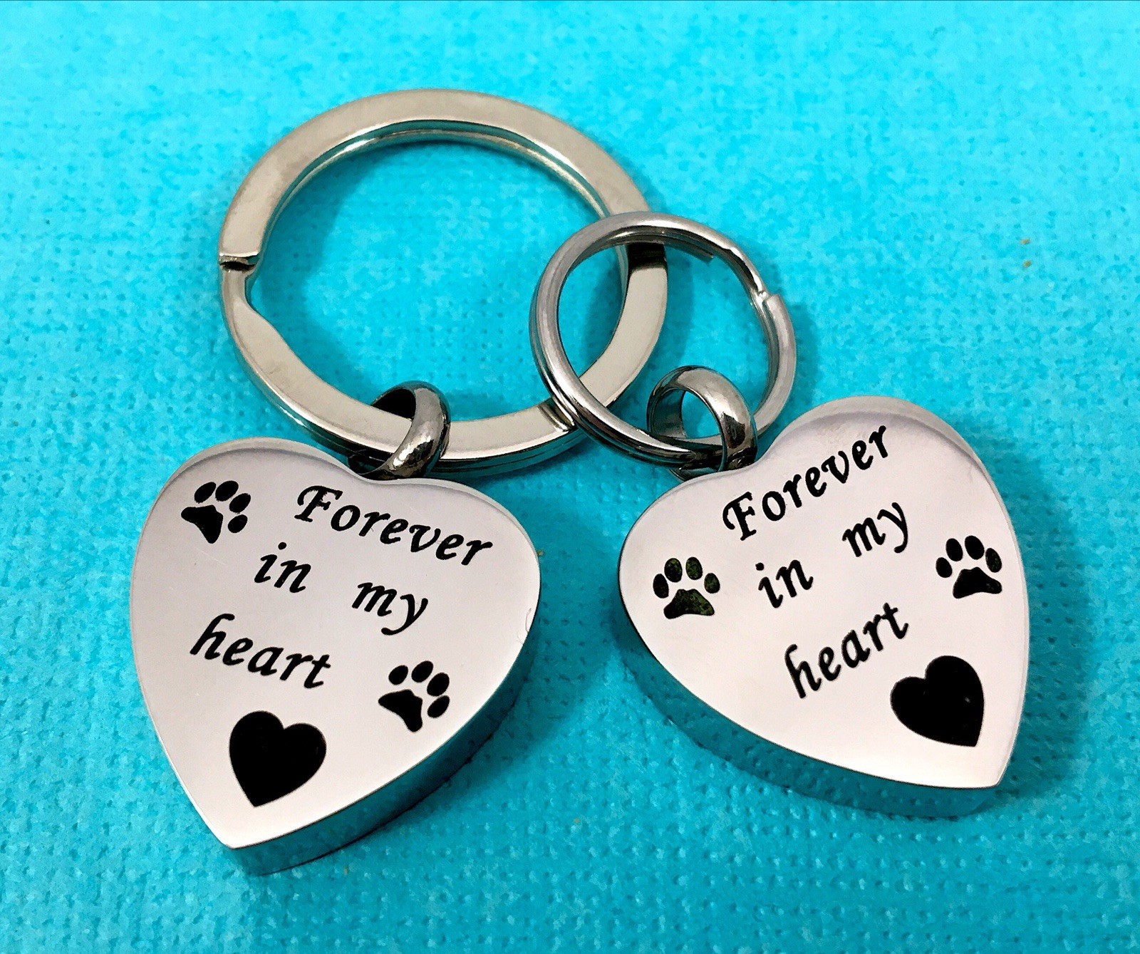 Pet Cremation Necklace Pendant Urn Paw Print Dog Cat Forever In My Heart Always