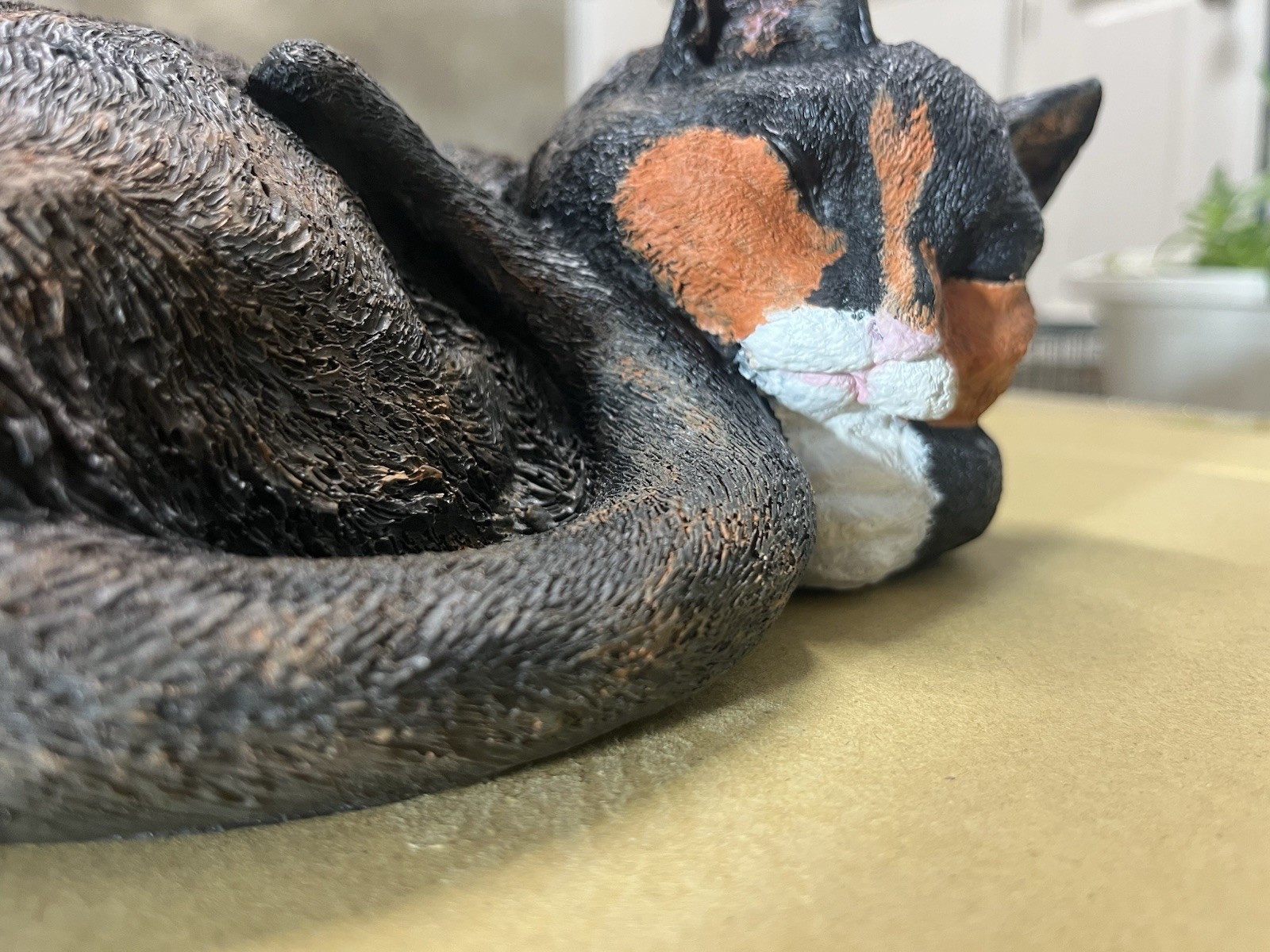 Unique Urn Calico Cat Memorial Cremation Statue Pet Ash Keepsake Funeral Casket