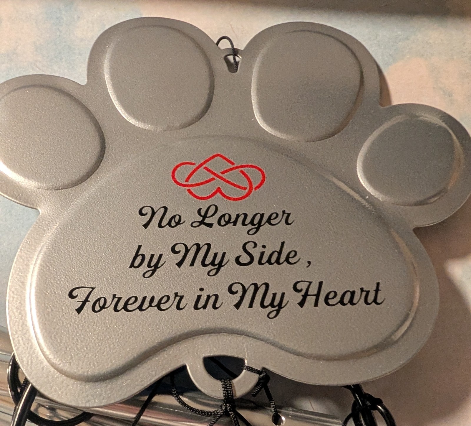 Pet Memorial Wind Chime Metal Pawprint Remembrance Gift