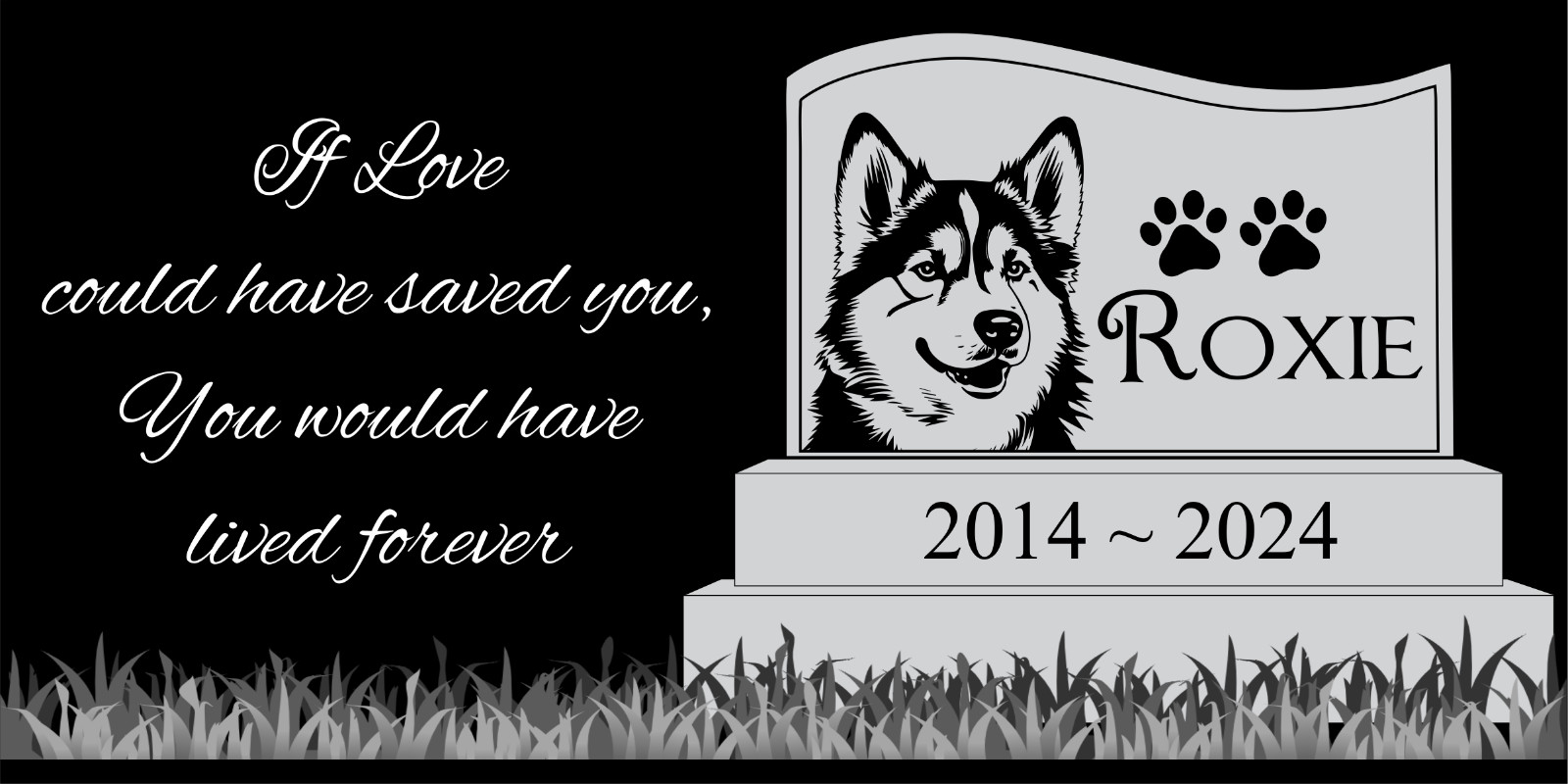 Pet memorial Engraved Marker, headstone Granite gravestone Boxer dog