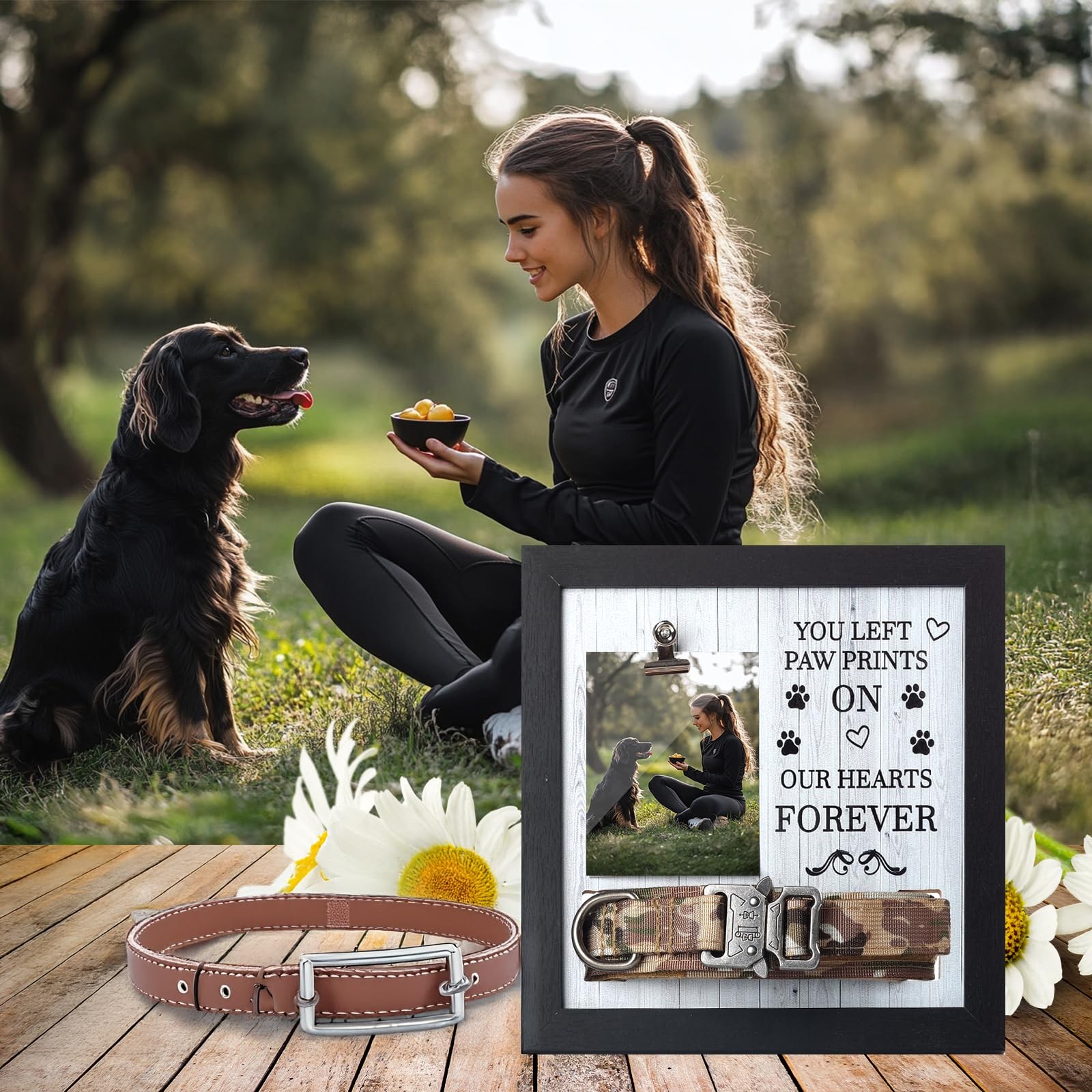 Pet Memorial Frame with Collar Holder – Dog & Cat Loss Remembrance Gift – You…