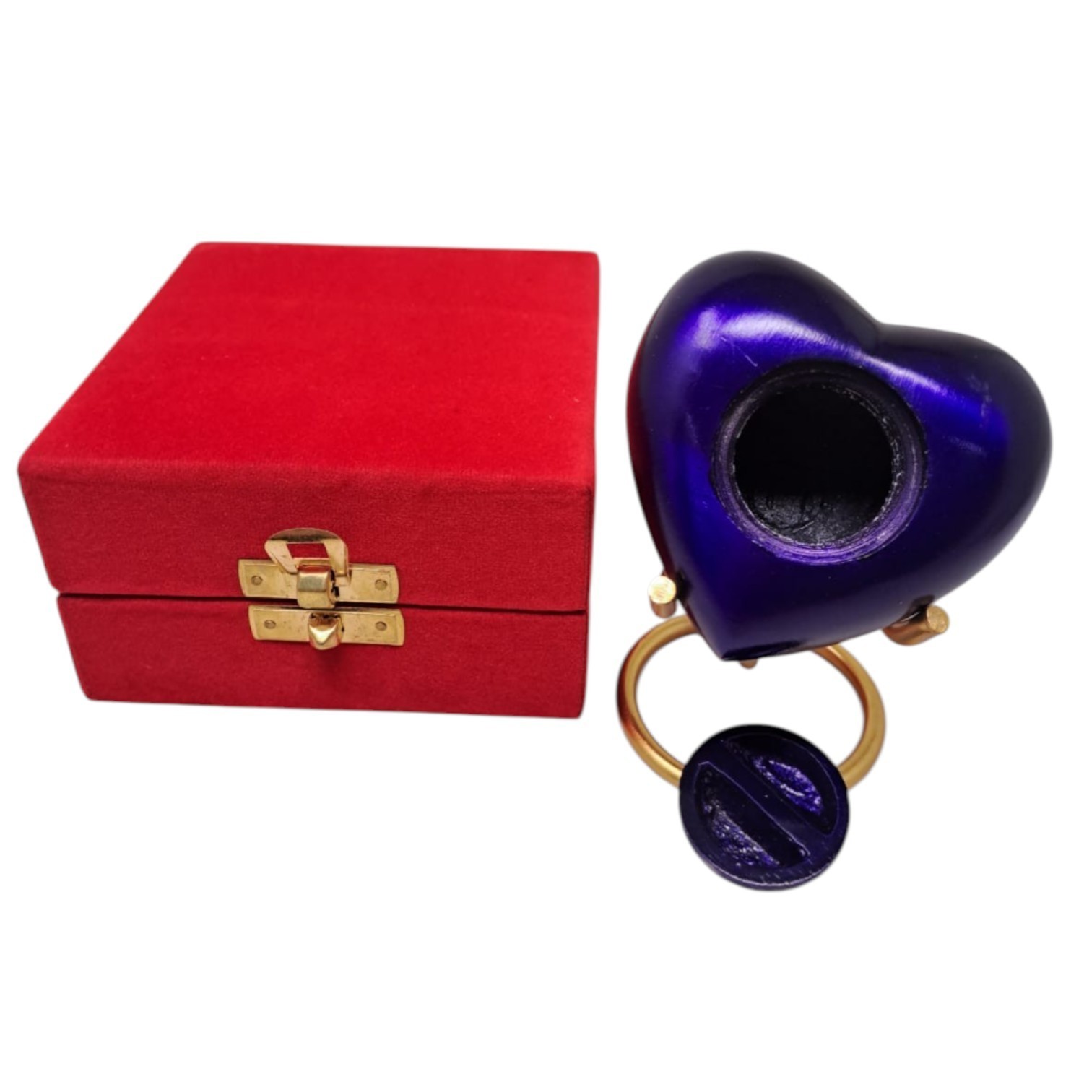 Personalized Heart Keepsake Memorial Urn for Human Pet Ashes with Velvet Box