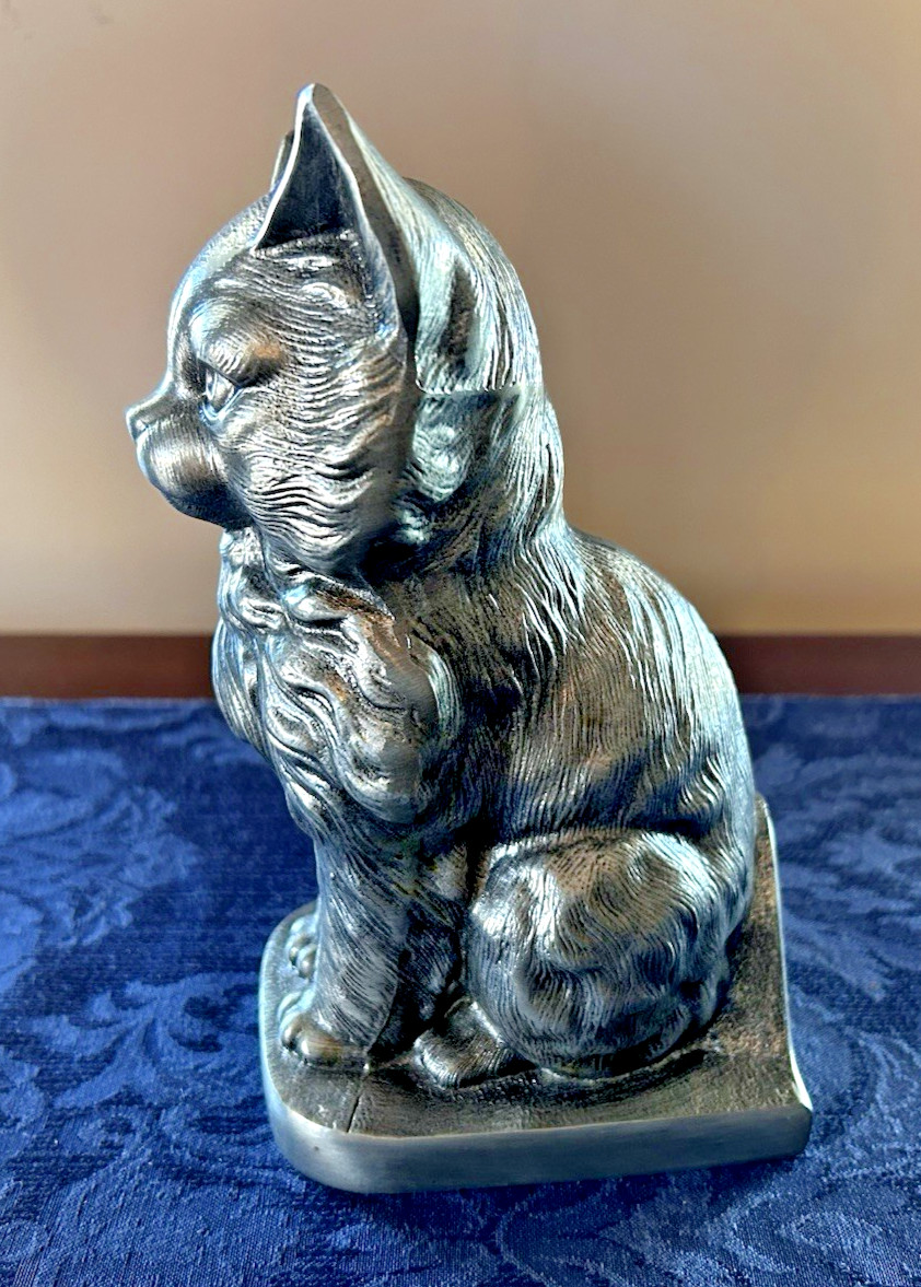Pewter Sitting Cat Pet Cremation Memorial Urn #7633 SCC Made in USA Unused 50 CI