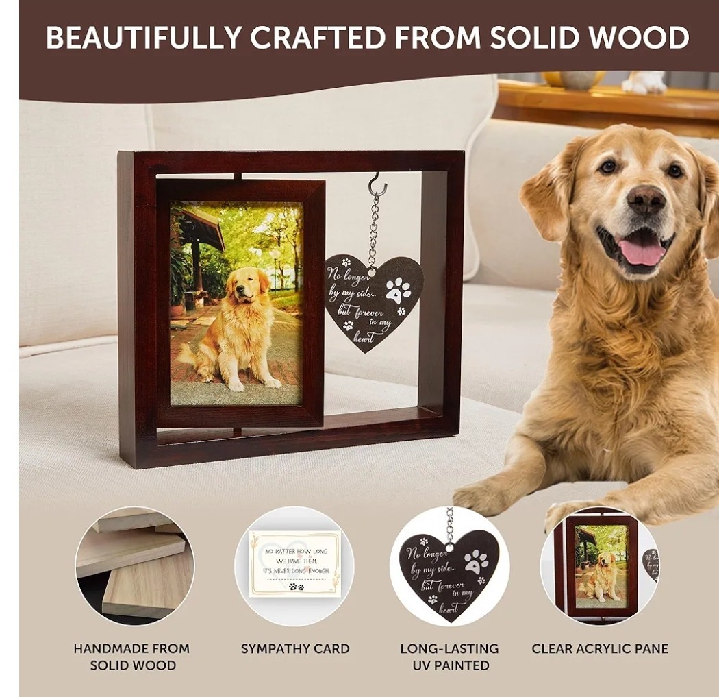 Dog&Cat Picture Frame Pet Memorial Gifts 360°Rotating Picture Frame (4×6″ Photo)