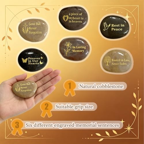 Pcs 1.97 Inches Memorial Stones for Loved Ones, Celebration of Life Ideas 60