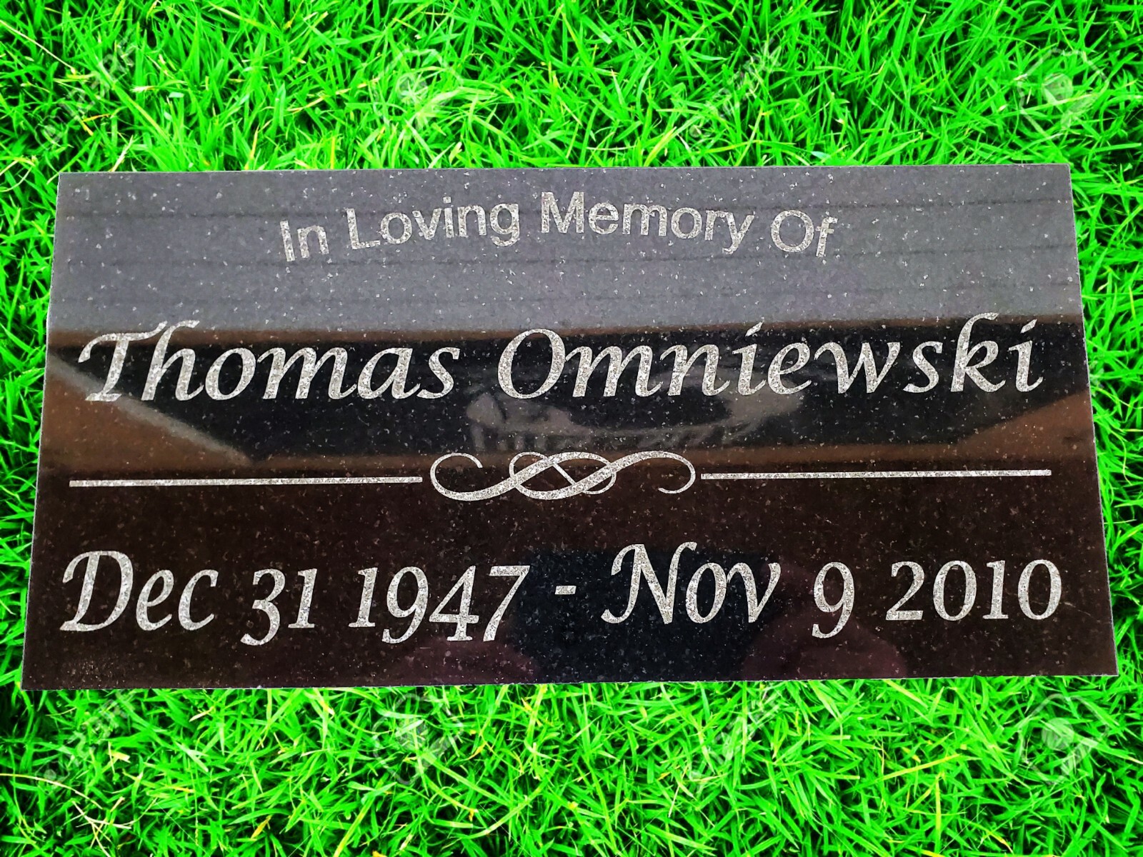 Personalized Memorial Stone Black Granite Grave Marker Custom Human Headstone t4