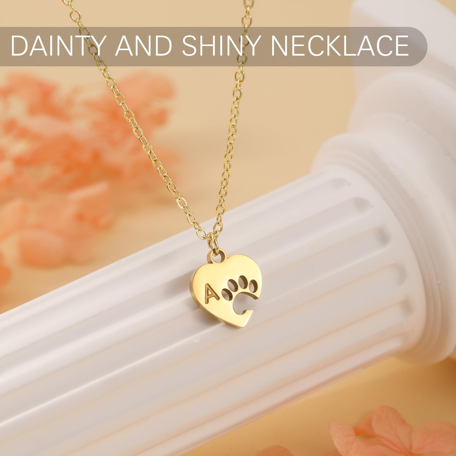 Dog Memorial Gifts for Loss of Dog Paw Print Neckalce for Women with Initial …