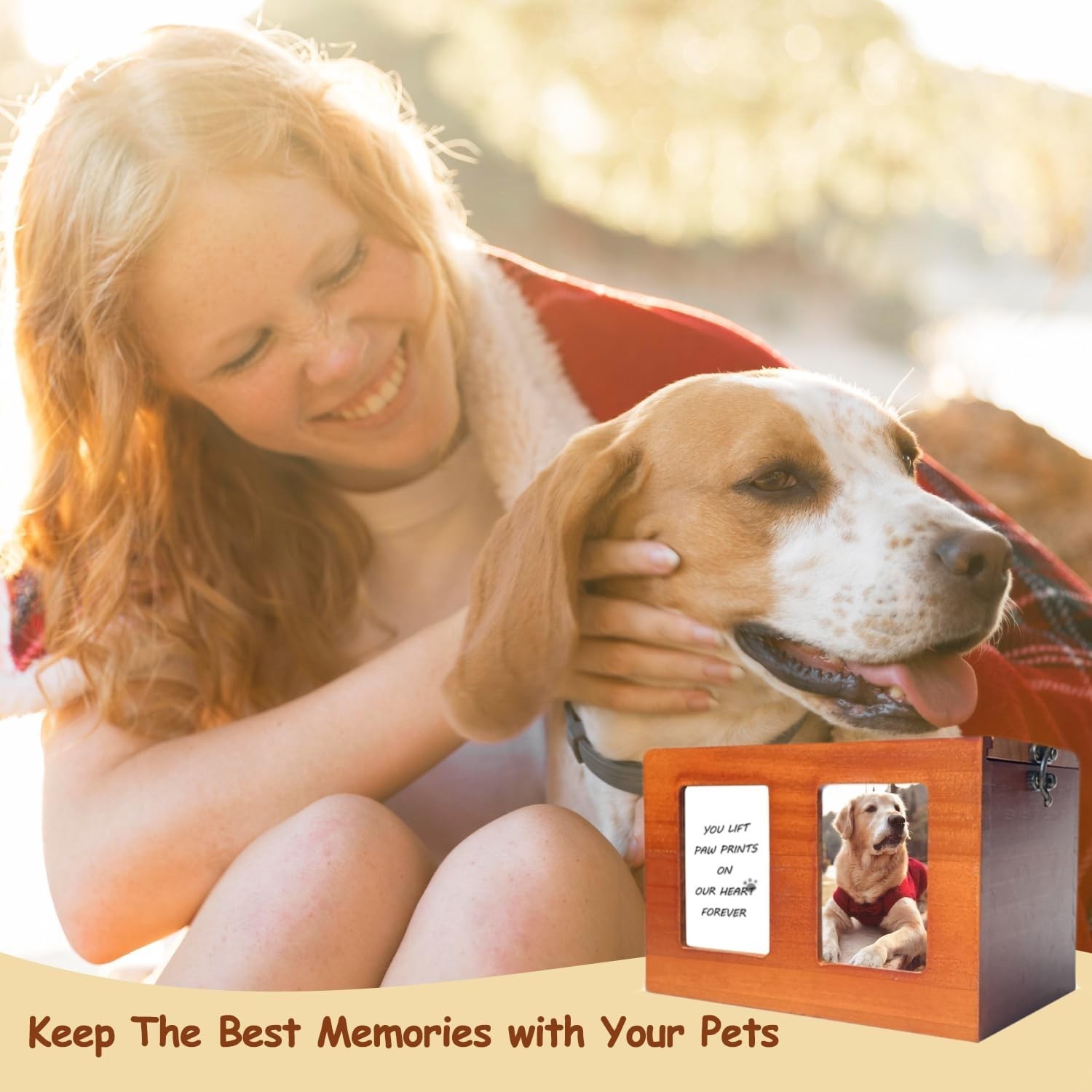 Handcrafted Wooden Pet Urns for Dogs and Cats – Secure Sliding Lid & Photo Space
