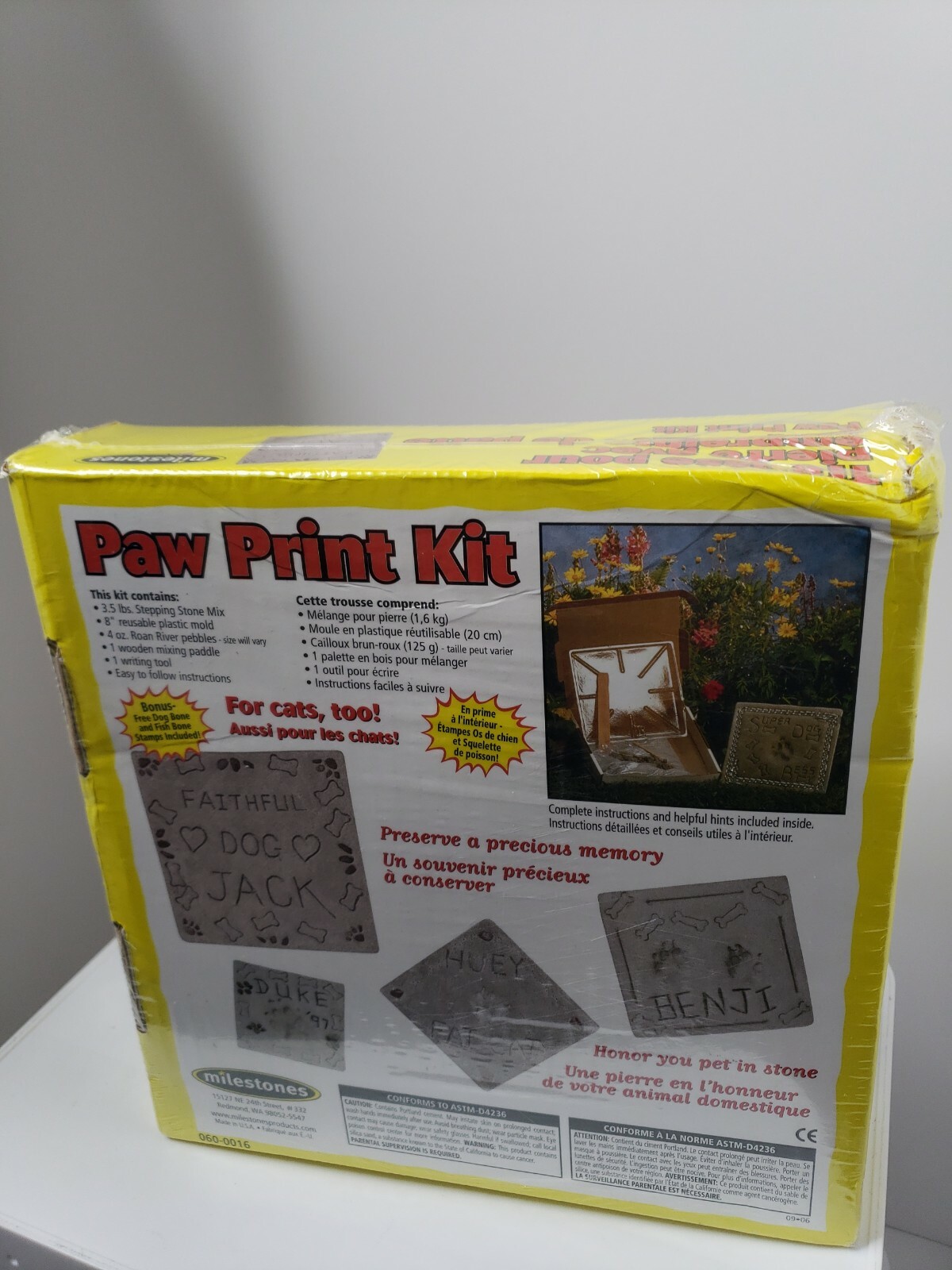 Milestones Paw Print Kit Stonecraft Memory In A 8” Stepping Stone New