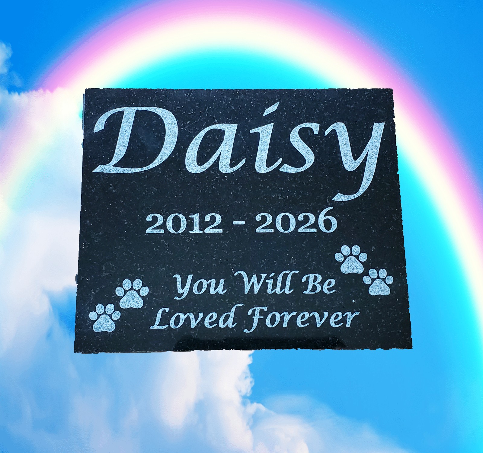 Grave Marker Headstone Garden Pet Loss Memorial Burial Stone Granite Plaque A4