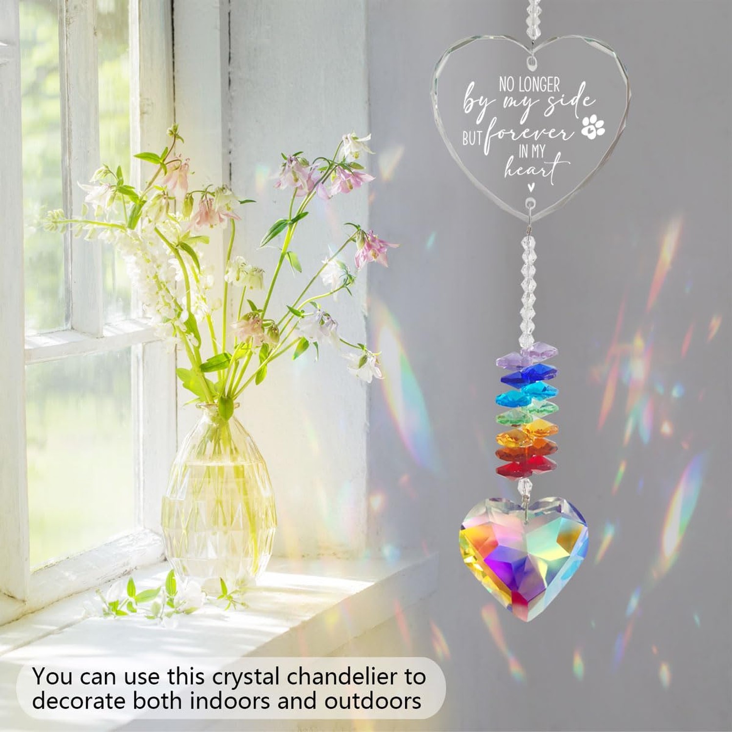 Pet Memorial Crystal Suncatcher, Dog Memorial Gifts, Pet Sympathy Loss of Dog…