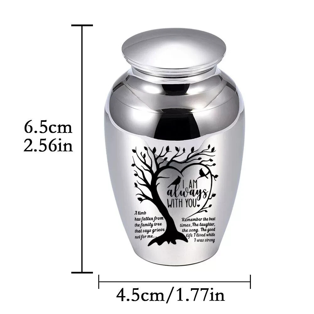 Small Cremation Urn Jar Holder Keepsake for Human Pet Ashes Memorial Funeral Box