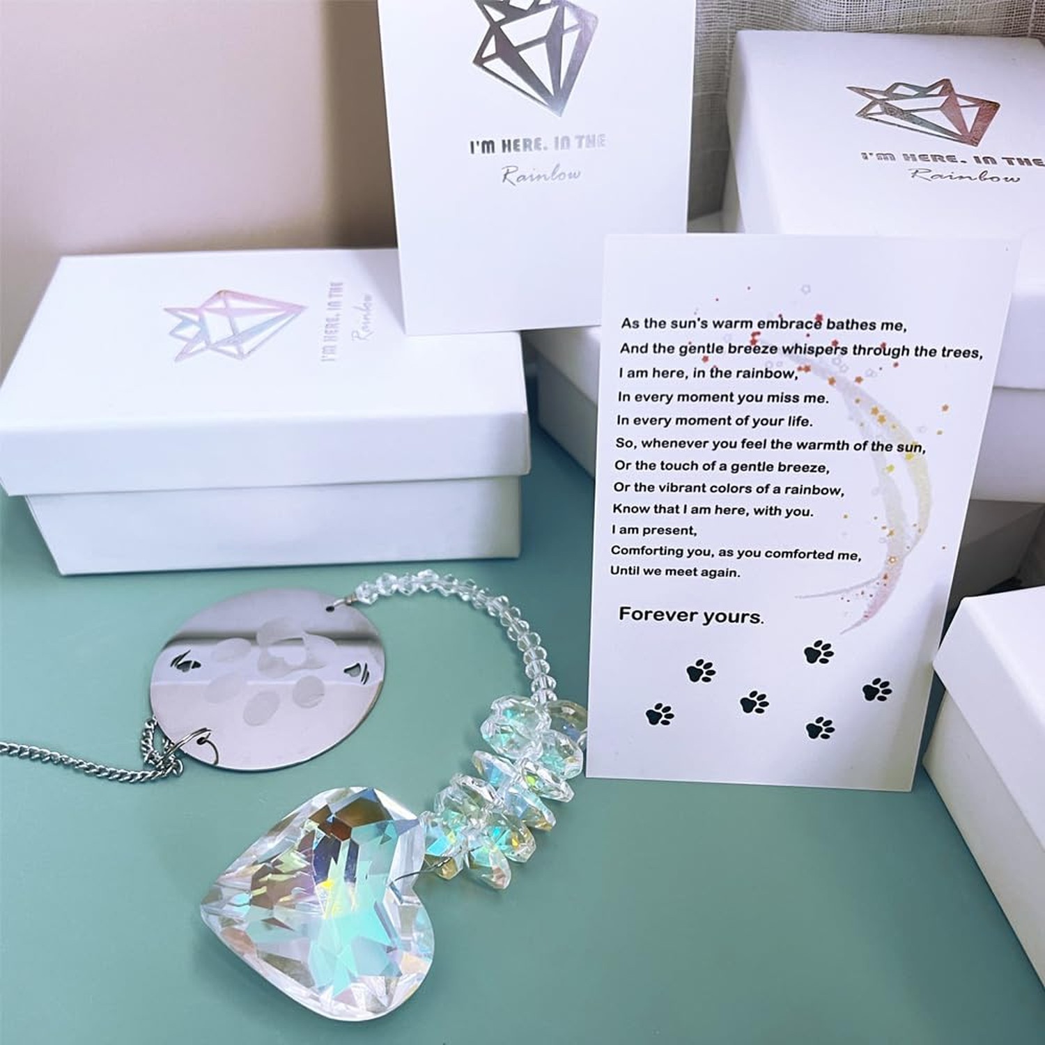 Pet Memorial Gifts for Dogs Cats, Crystal Suncatchers, Loss of Dog Sympathy G…