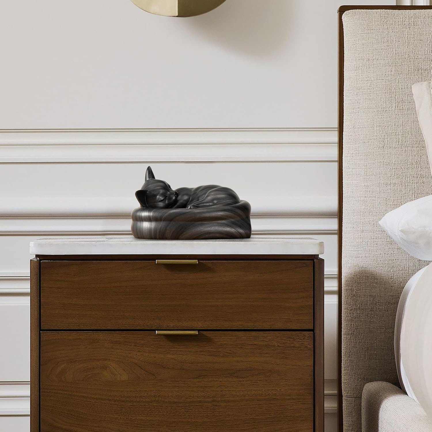 Elegant Black Cat Urn – Premium Small Pet Urn for Cat Ashes