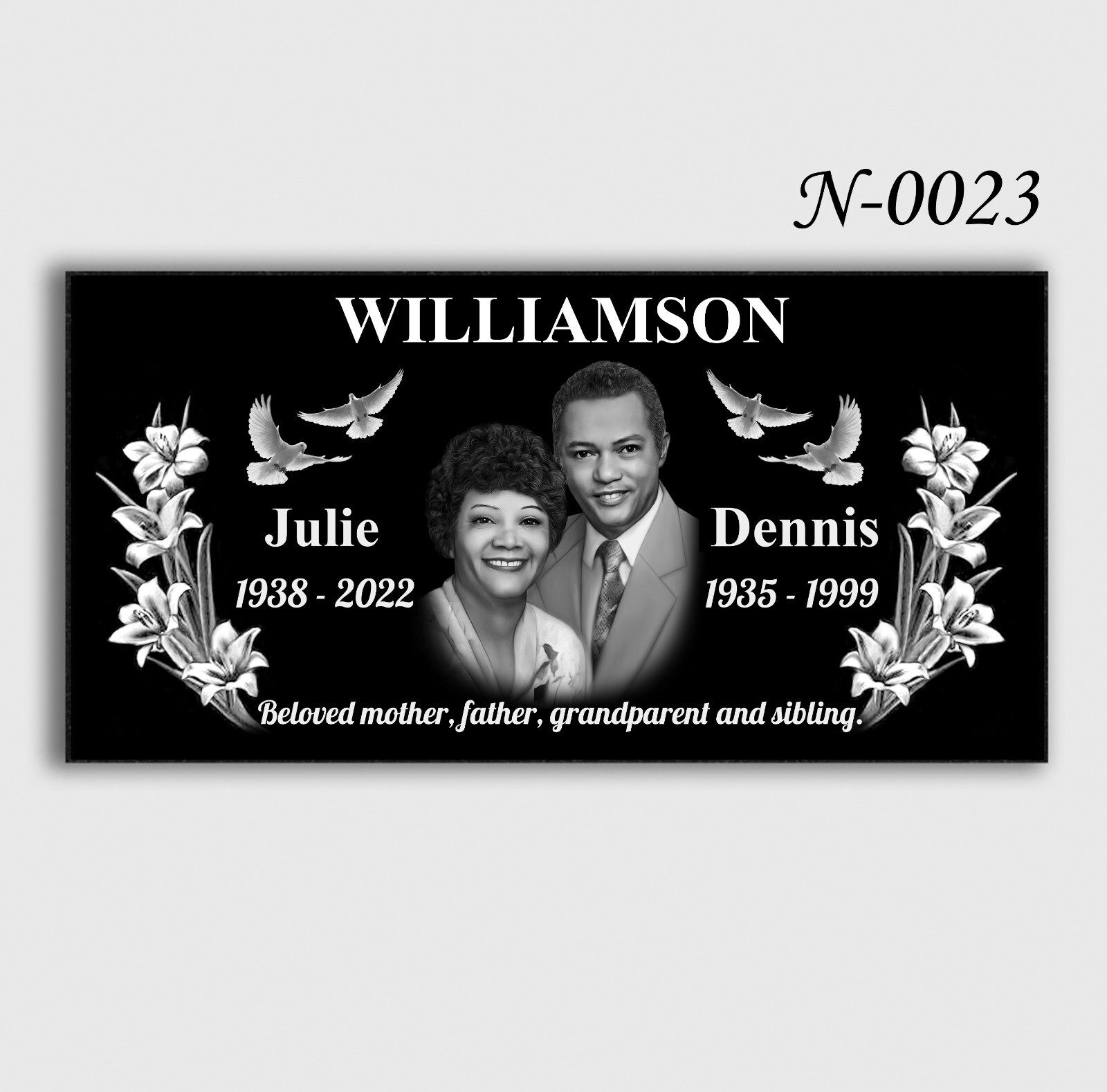16″х8″х3″ inch Large Pet Headstone  Diamond Engraved on the Grave Marker Granite