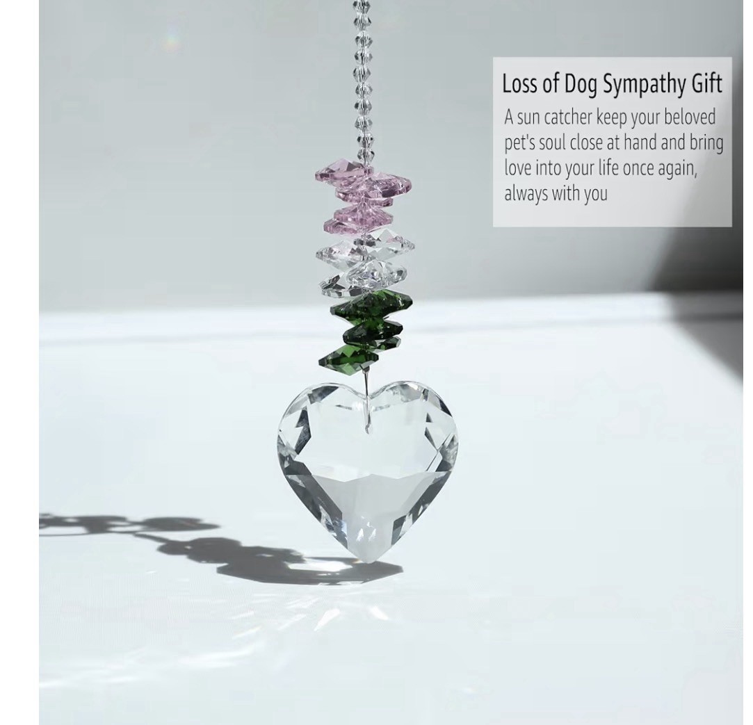 Pet Memorial Gifts for Dogs, Loss of Dog Sympathy Gift- Crystal Suncatcher- NIB