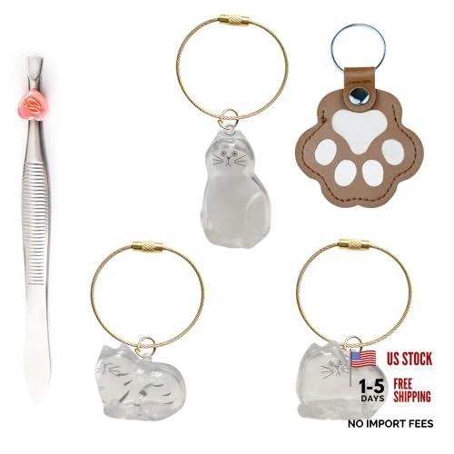 4-Piece Cat Hair Keychain & Memory Charm – Exclusive Pet Fur Keepsake