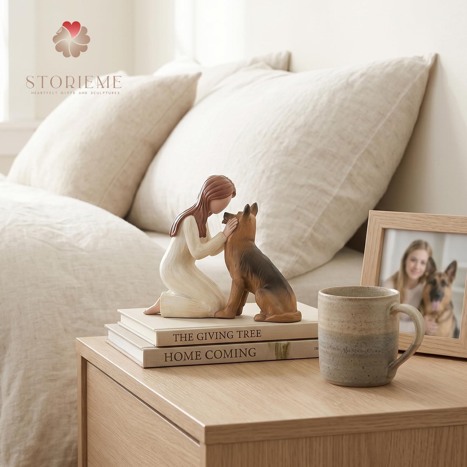 German Shepherd Pet Loss Sympathy Memorial Figurine For Dog Mom 5.4×4.3 Inch