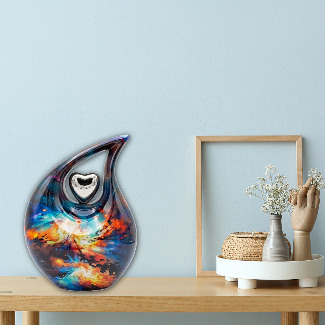10” Teardrop Cremation Memorial Urn for Human Ashes Large Adult Funeral Earns..