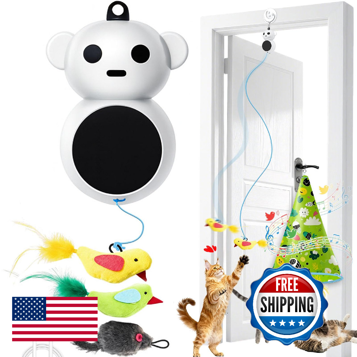 Interactive Cat Toy for Indoor Cats: 2 in1 Automatic Hide and Seek Moving Concea
