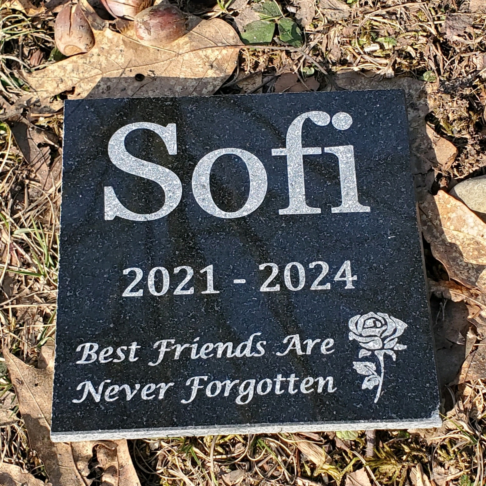 Pet Memorial Grave Stone Marker Headstone Custom Granite Garden Plaque Gift d4