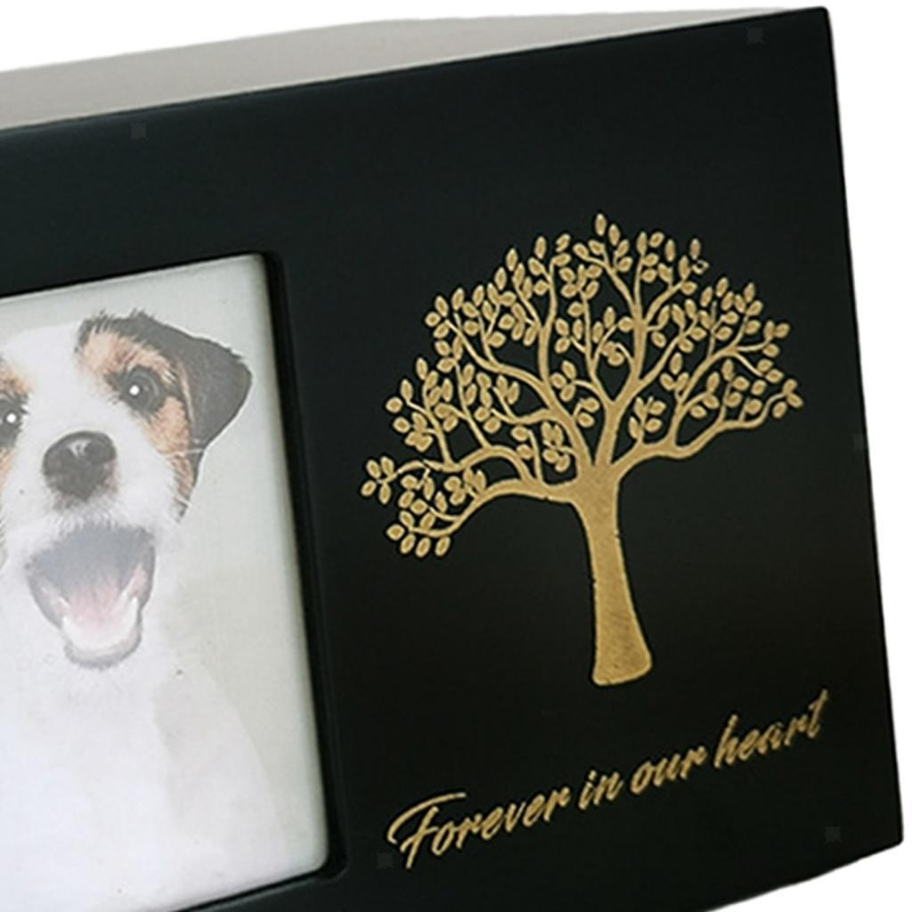 Pet Cremation Urn Supplies with Photo Frame Commemorative Wood Funeral Memorial