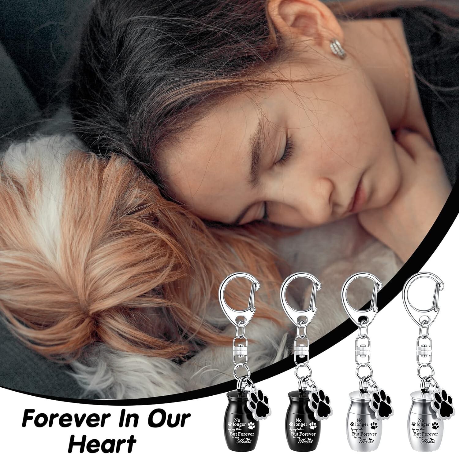 “4 Pcs Pet Urns Keychain Pet Ashes Keychain Dogs Keepsake Cremation Jewelry St..