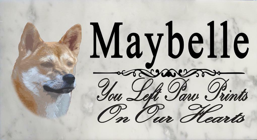 Customized Shiba Inu Memorial Stone Dog Garden Rock Grave Marker Outdoor