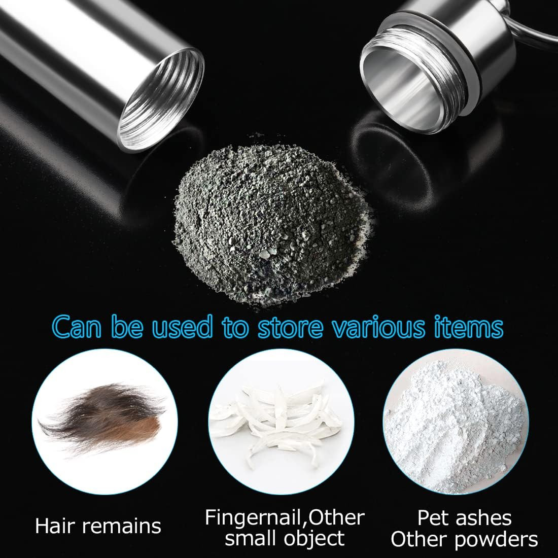 Waterproof Cremation Pet Urns Keychain for Dogs Ashes, Cylinder Cat Dog Urn for