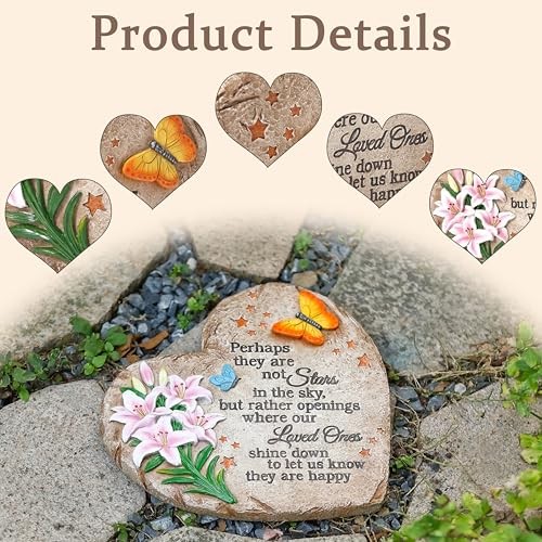 Memorial Garden Stone with Heartfelt Quote, 10 inch Garden Stepping Stones,