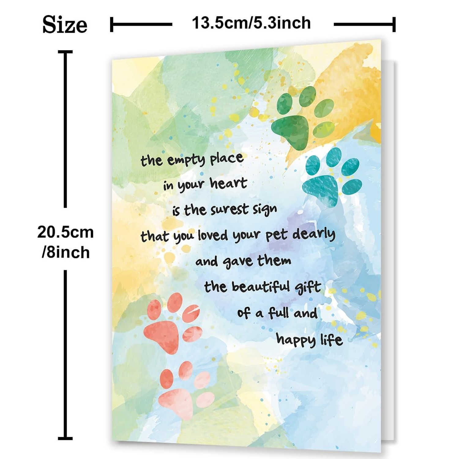 IDU Pet Sympathy Card for Dog Cat,Loss of Dog Cat Sympathy Gift,Pets Memorial…