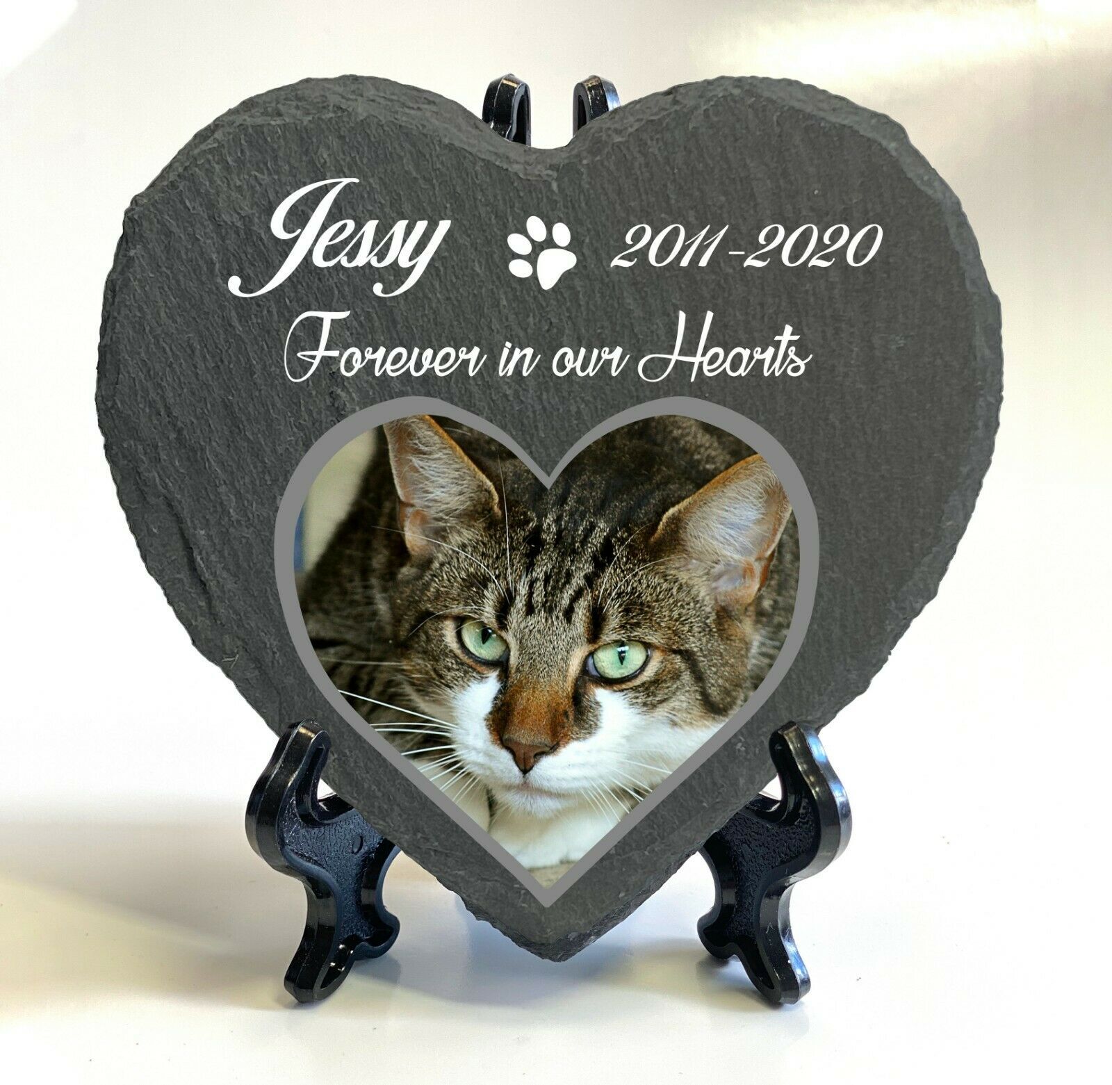 Personalised Pet Memorial Plaque Heart Shape Grave Marker Keepsake 10×10 Cm