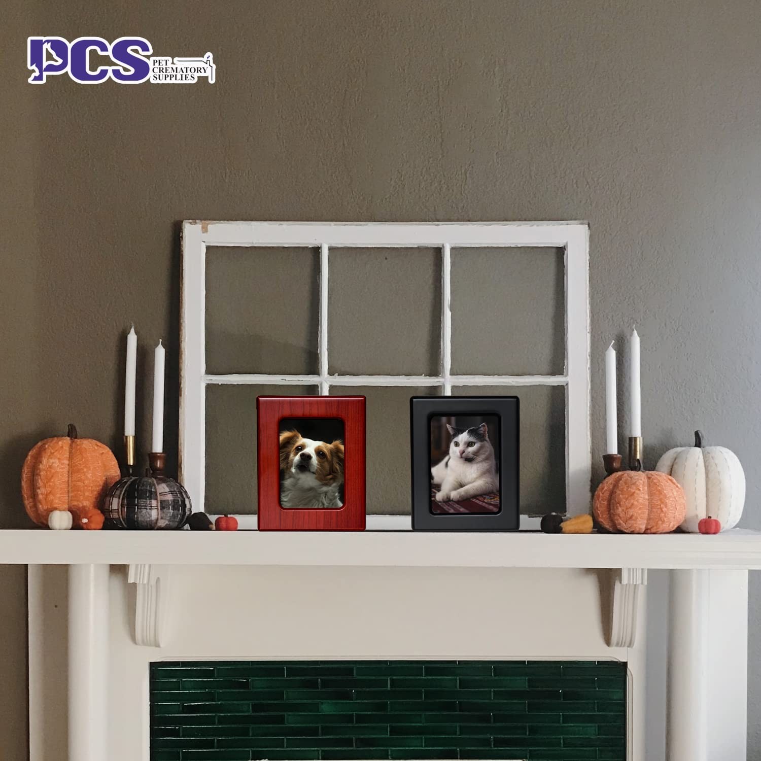 Red Small Pet Urns Dogs Ashes Photo Frame Cremation Box Memorial Storage