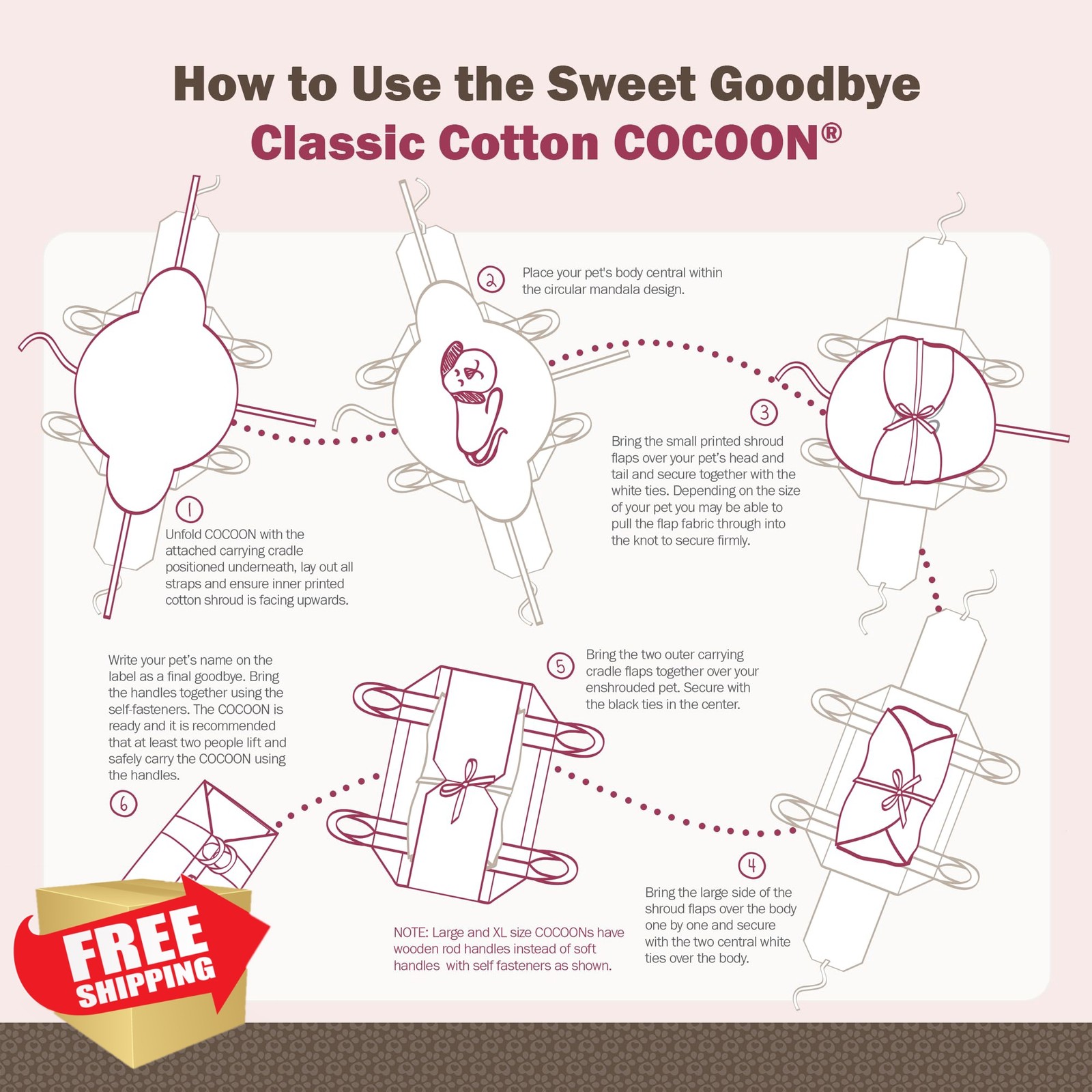Sweet Goodbye Small White/Natural Pet Burial Kit