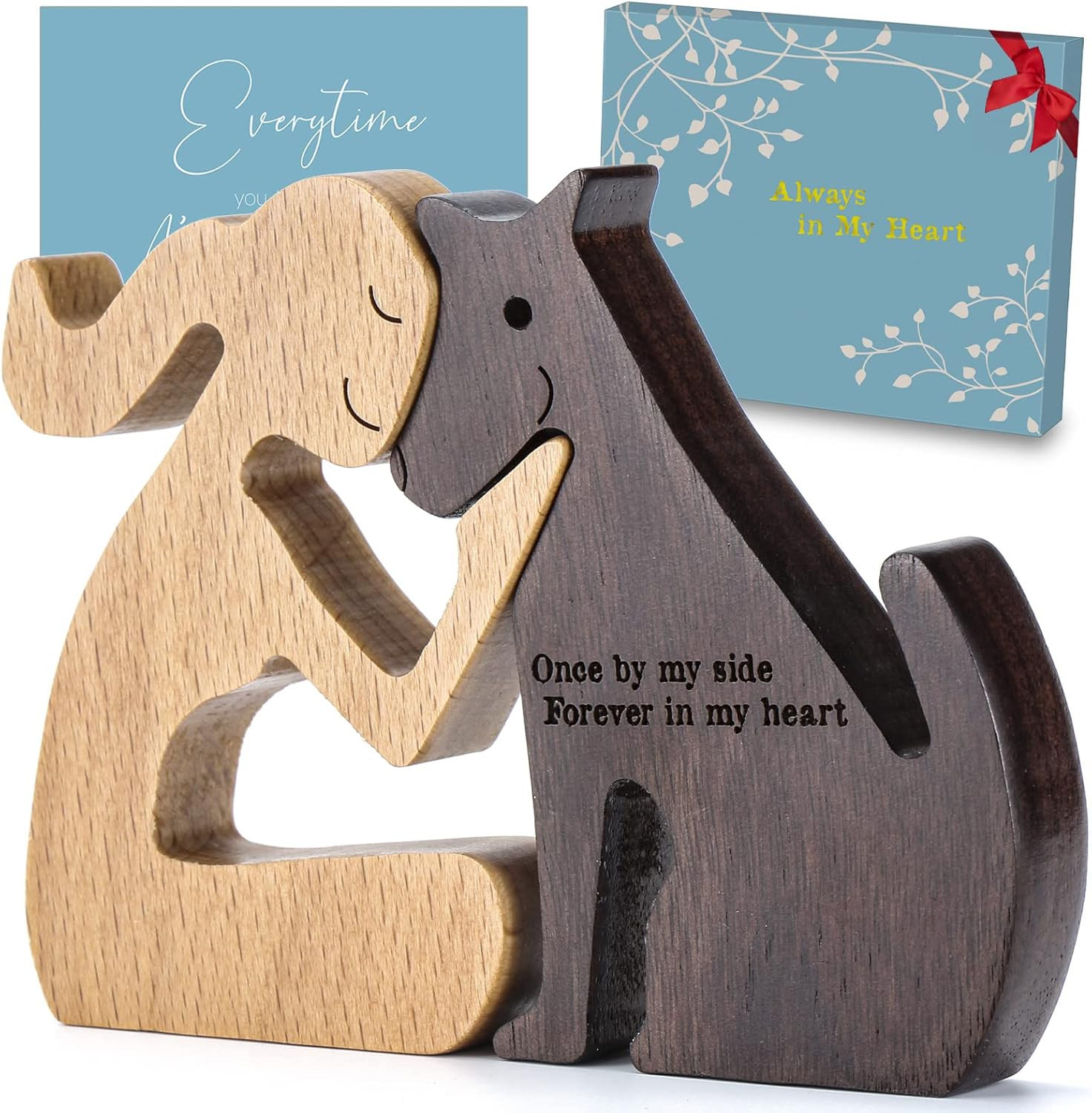 Dog Memorial Gifts for Women – Wooden Carving, Gifts for Loss of Dog – Once by M