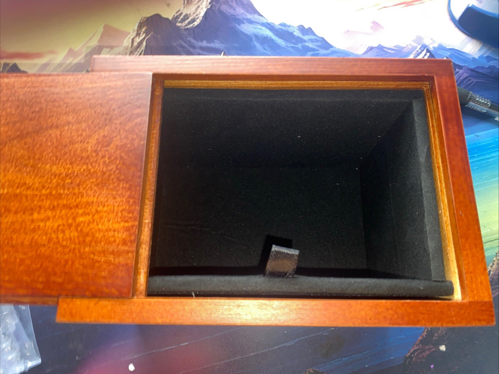 Photo Pet Brown Urn for Dogs Cats Ashes Memorial Pine Medium- Lock Sliding Top