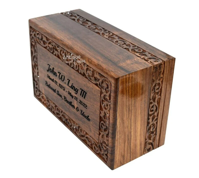 Cremation Urn Box Wooden Funeral Box Cremation Wood Urn Rosewood Cremation Urn