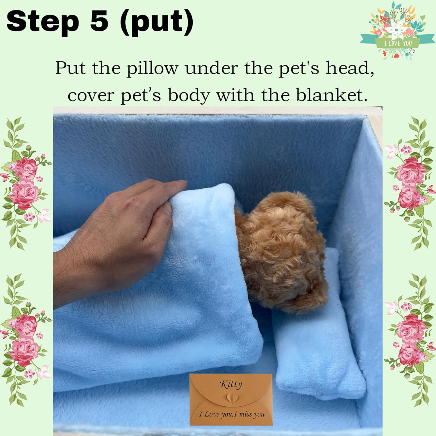 Elegant Pink Wooden Pet Casket for Dogs and Cats – Memorial Burial Box
