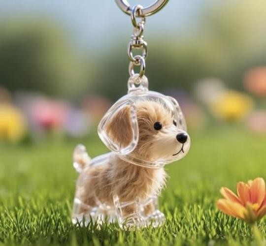 Dogair Collector Keychain Charm Memorial Storage Box, Transparent Bottle for H